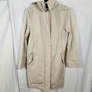 Max Mara Weekend Water Resistant Hooded Trench Coat With Lapels Size 14